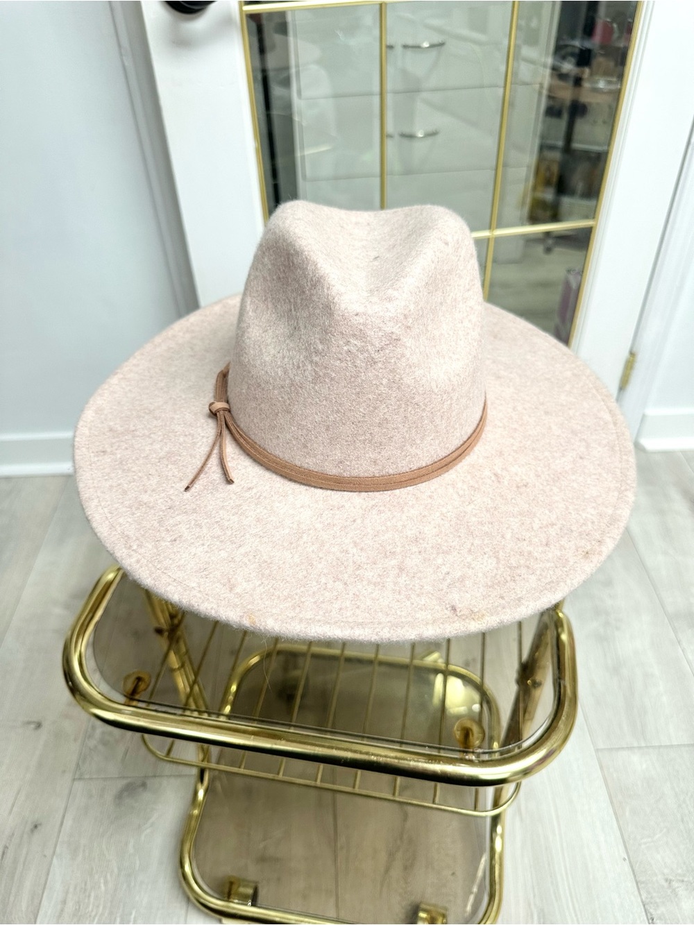 Universal Thread Blush Pink Wide Brim Felt Rancher Hat